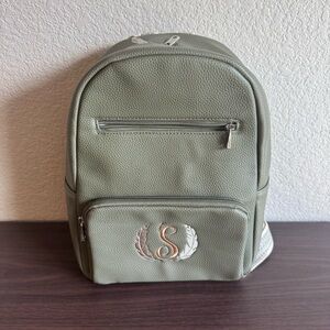 Thirty-One Olive Green Monogram S Backpack‎ Small Dome Shaped Purse Bag